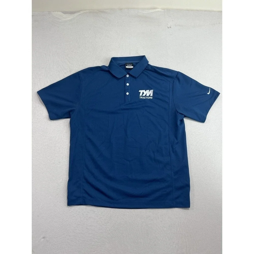 Nike Golf Men Blue Polo Shirt Dri Fit Casual Collared Size XL